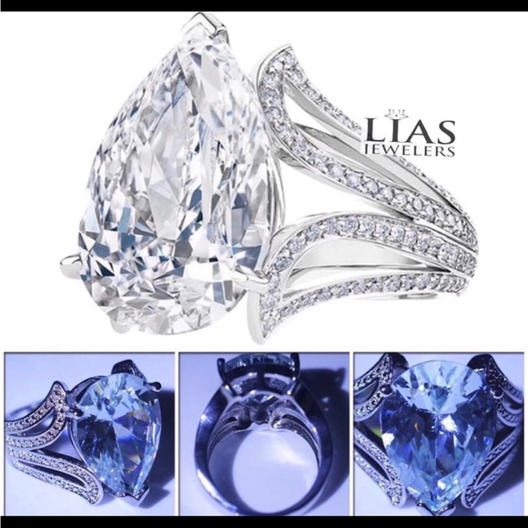 Jewelry - New 18k white gold engagement ring teardrop ring